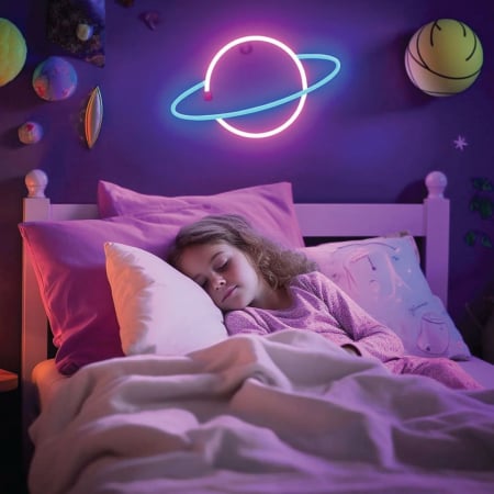 Neonowa Lampka Saturn