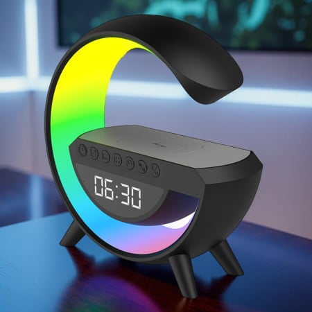 Bezprzewodowy Głośnik, Budzik i Ładowarka LED