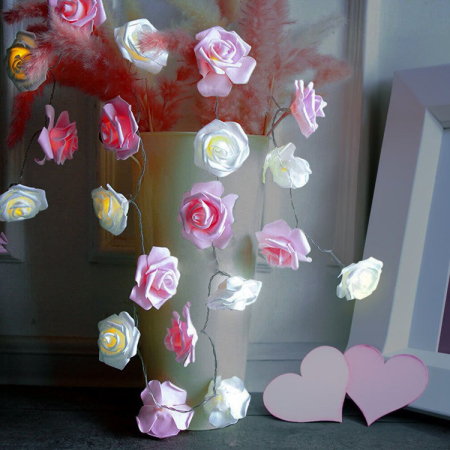 Romantyczne Lampki Róże
