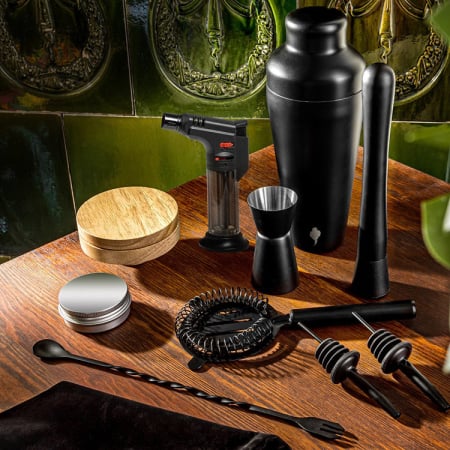 Zestaw Barmański z Wędzeniem Whisky Deluxe 2 w 1