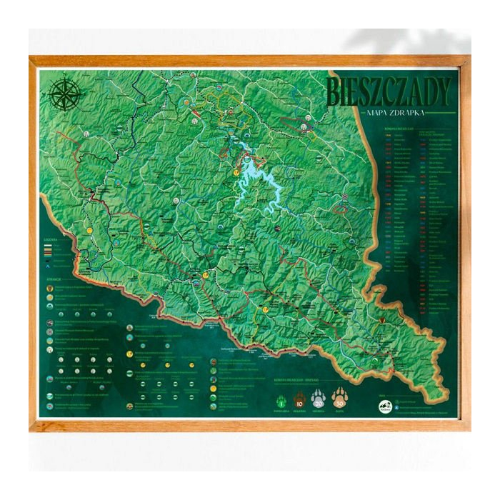 Mapa Zdrapka Bieszczady