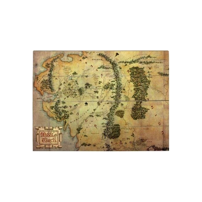 Hobbit - Drewniana Mapa Middle Earth