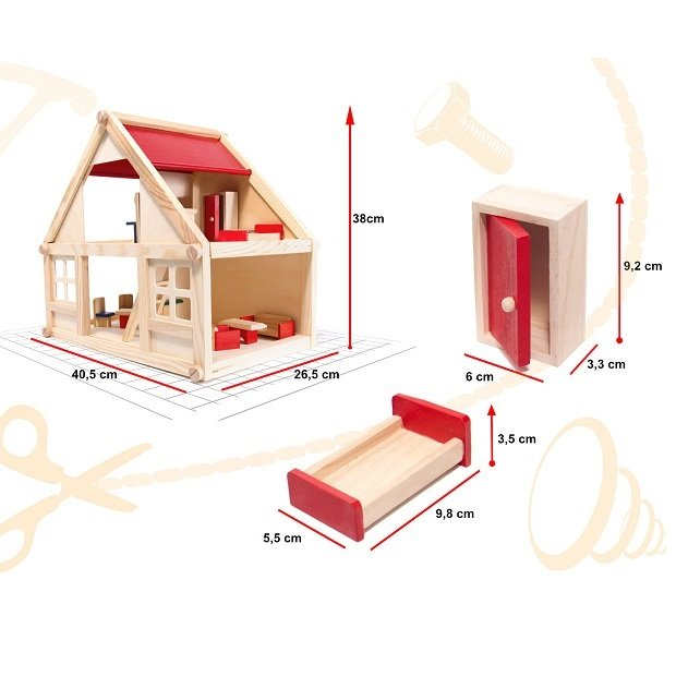 Drewniany Domek dla Lalek