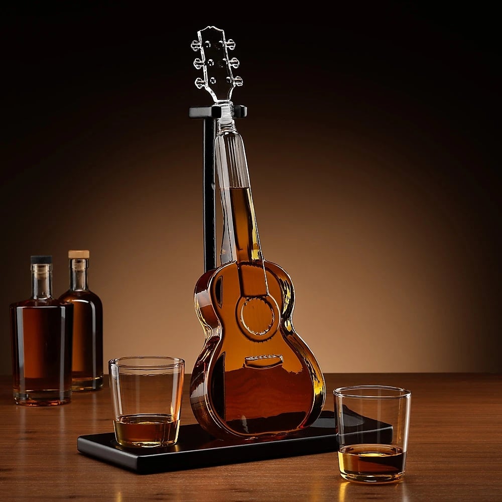 Karafka Gitara ze Stojakiem i Szklankami