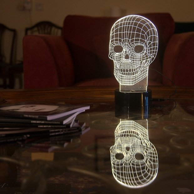 Lampa Czaszka 3D