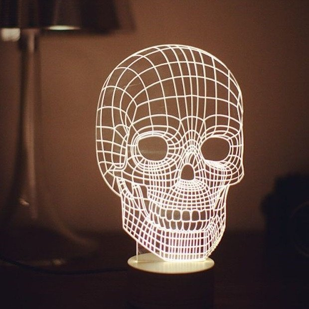 Lampa Czaszka 3D