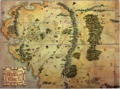 Hobbit - Drewniana Mapa Middle Earth