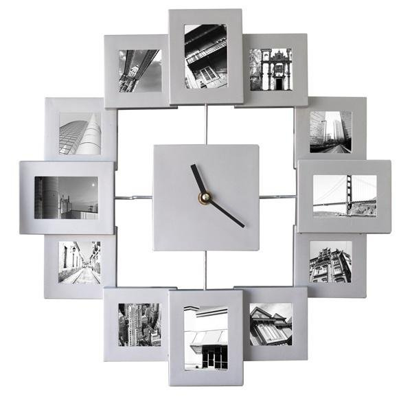 Zegar z Ramkami Srebrny