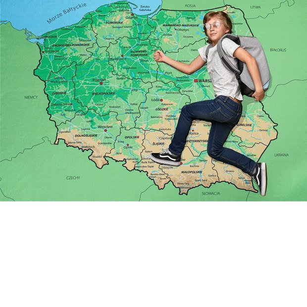 Ręcznik Mapa Polski XXL