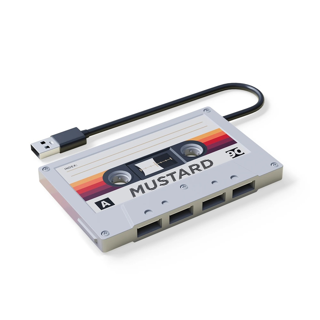 Retro Hub USB w Kształcie Kasety - 4 porty