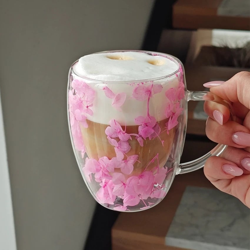 Szklanka Termiczna 300ml z Kwiatami w Środku